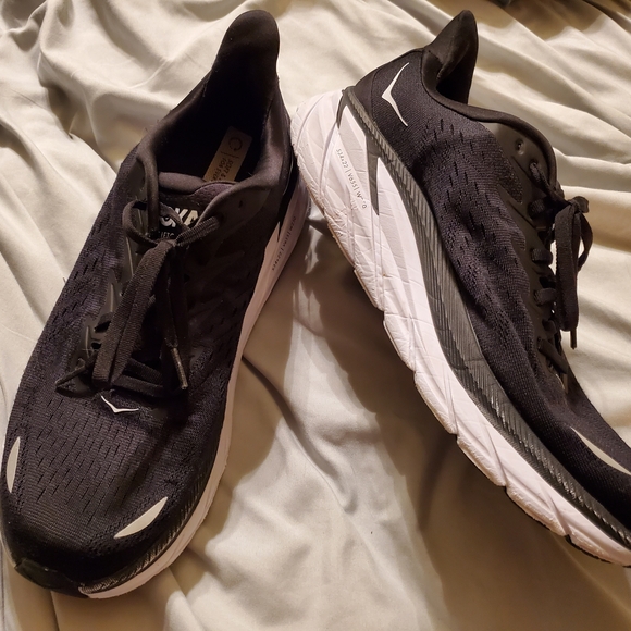 Hoka Black and White Athletic Shoes - Picture 6 of 7